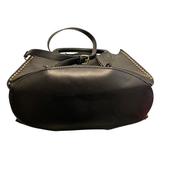 Zara Studded Black Handbag Bucket Bag Faux Leather Black - Picture 6 of 7